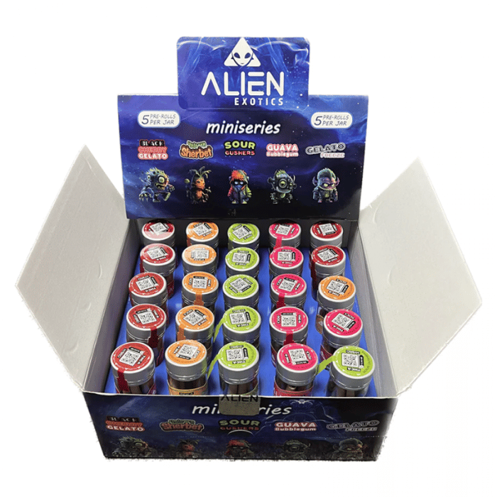 Alien Mini Series Exotics THC-A Pre Rolls 5CT/25Jars Assorted Flavor